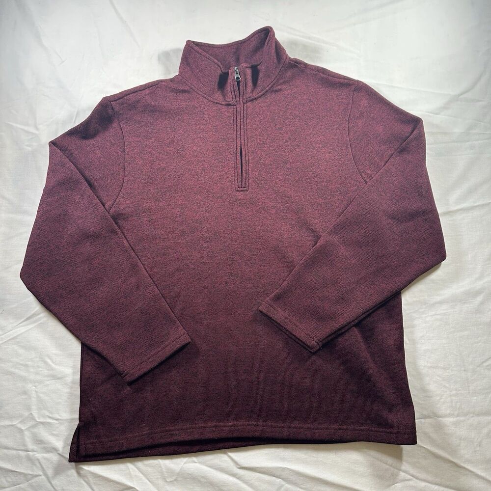 Beverly Hills Polo Club Men’s XL Burgundy Quarter Zip Pullover Fleece Sweater